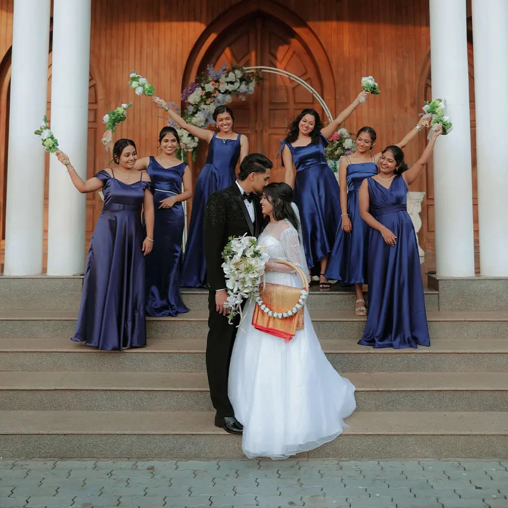 Happy wedding catering client sharing a five-star review